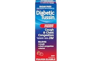 Diabetic Tussin DM Max Strength Cough & Chest Congestion Relief, Safe for Diabetics, Berry Flavored, 8 fl oz. (Pack of 1)