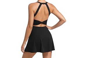JAFINSY Womens Workout Tennis Dress with Built in Shorts and Bra Athletic Golf Activewear for Exercise