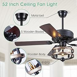 52 "Farmhouse Ceiling Fans with Lights and