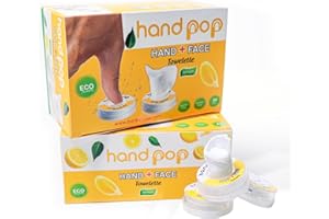 BARBERUPP Hand Pop Lemon Scented Wipes - 24 Pack of Travel Size Wet Towelettes, Alcohol-Free, Wipes for Skin Hydration, Convenient, Eco-Friendly, Refreshing, Fits in Gym Bag, Purse, Pocket, or Luggage