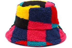 WETMT Fuzzy Bucket Hat for Women Furry Fur Bucket Hat Winter Warm Plush Fisherman Fluffy Sherpa Bucket Hats