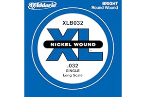 D'Addario XLB032 Nickel Wound Bass Guitar Single String, Long Scale, .032