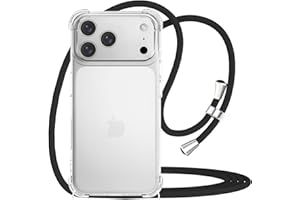 YESPURE for iPhone 17 Pro Max Case Cord Adjustable Neck Lanyard Crossbody Clear Case Women Soft TPU Bumper Phone Cover Shockproof Protective Mobile Cover for iPhone 17 Pro Max - Black
