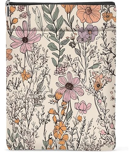 Funda De Libro Con Patrón De Flores, Regalos Para Amantes De Los Libros, Funda Impermeable Para Libros De Bolsillo Con Cremallera Y Bolsillo Frontal Para Mujeres, Profesores, Cumpleaños, Graduación, Regalos De