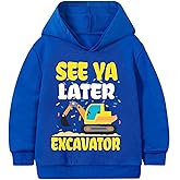 Lovekider Boys Kids Construction Truck Hoodies Tractor Excavator Sweatshirts Fun Vehicle Graphics Hooded Pullover 3-7 Years