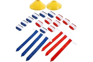 14 Players Flag Football Belts Set with 12 Cones, 14 Belts, 21 Red Flags, 21 Blue Flags