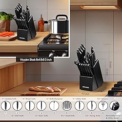 RAXCO Knife Set,Kitchen Knife Set With Block Knife