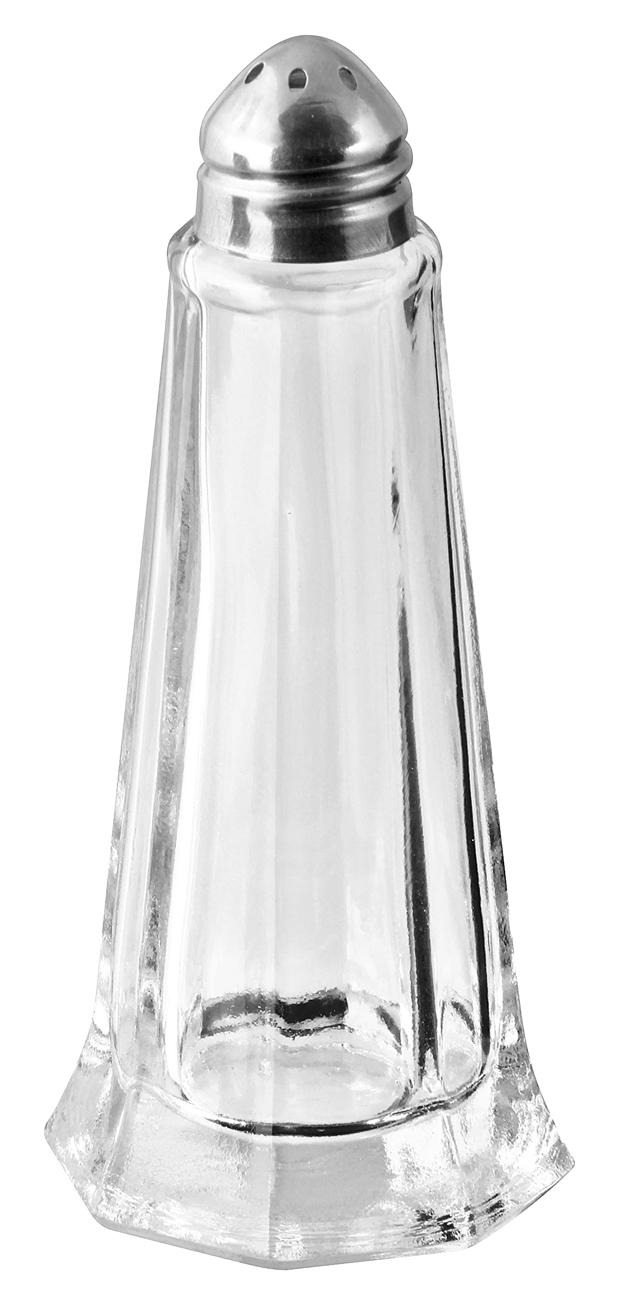 Fackelmann 46871 Glass Salt and Pepper Shakers, Silver, 5 x 11 cm