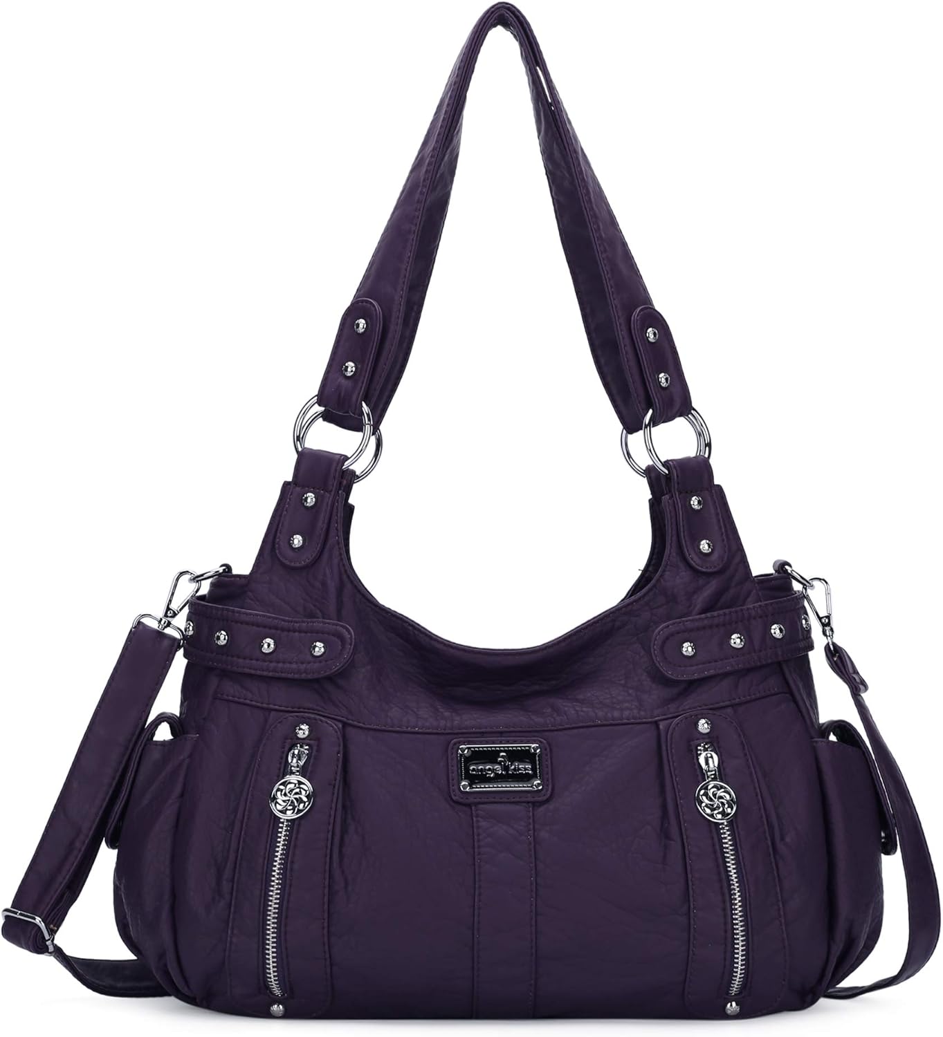 Worldlyda Damen Umhängetasche Vintage - Veganes Leder Mit 13 Fächern