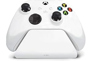 CONTROLLER GEAR Robot White – Universal Xbox Pro Charging Stand with 1200 mAh Rechargeable Battery, Charging Dock, Charging Station for Xbox Series X|S and Xbox One
