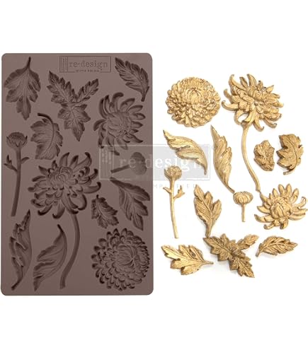 Prima Redesign Floral Silicone Mould – 5x10 Inch For Clay, Resin, Chocolate, Soap Decor