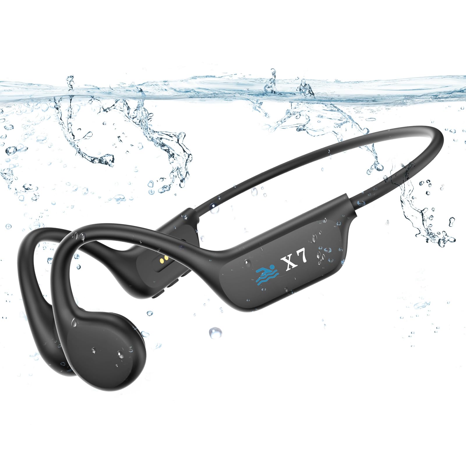 Guudsoud Bone Conduction Swimming Headphones - Bluetooth 5.4 IP68 Waterproof With 32GB MP3 Storage, Open Ear Wireless Sport Earphones for Running, Cycling