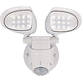 Westinghouse 6364200 Two-Light 18 Watt LED Outdoor Security Wall Light with Motion Sensor, White Finish with Acrylic Lens