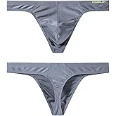 JINSHI Men's Thong Underwear Sexy Ice Silk Glossy G String Male Athletic Thongs T Back For Men Bikini Briefs