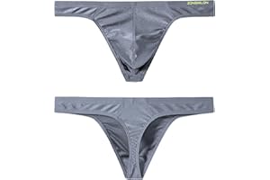 JINSHI Men's Thong Underwear Sexy Ice Silk Glossy G String Male Athletic Thongs T Back For Men Bikini Briefs