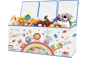 Extra Large Storage Box with Flip Lid,Collapsible Oxford Storage Organizer with Handles,Sturdy Waterproof Storage Chest for B