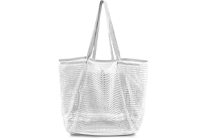 TOPBAG Beach Bags for Women, Foldable Mesh Tote Bag with Mini Pocke, Womens Shoulder bag for Travel Beach Essentials Swimming Pool