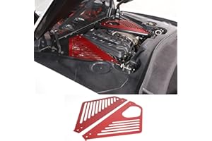 FGTAGTAL Engine Bay Panel Cover Compatible with Chevrolet Corvette C8 Stingray 2020-2023, Aluminum Engine Compartment Left Right Engine Case Guard Protector Accessories, Not for E-ray Version(Inclined Hole)