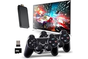 Retro Game Console, Wireless Retro Game Console, Plug & Play Video TV Game with 25200+ Built-in Games, 4K HD Output, and 2.4G