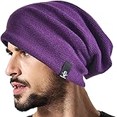 VECRY Mens Slouchy Beanie Knit Skull Cap Long Baggy Hip-hop Winter Summer Hat B305