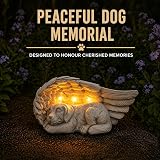 Festive Lights 19.5cm Solar Dog Angel Wings Memorial Light Outdoor view 2