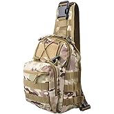 Qcute Tactical Backpack, Waterproof Military Cross-body Molle Sling Shoulder Backpack Chest Bag for Outdoor Every Day Carry