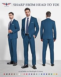 Hihawk Men's 2 Piece Slim Fit Suit with Stretch