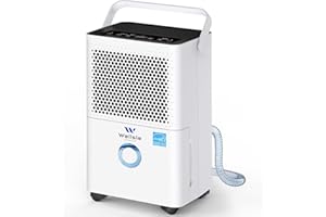 Most Efficient Energy Star Dehumidifier, Wellsle 40 Pints Dehumidifiers for Basements, Smart Humidity Adjustment with 0.4 Gal