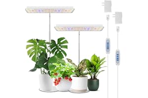 Wiaxulay Plant Grow Light, 78 LEDs Grow Light for Indoor Plants Full Spectrum, Height Adjustable Desk Growing Lamp with Metal Base, Auto Timer 6/12/16Hrs, 3 Lighting Modes, 5 Dimmable Levels,2 Pack