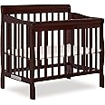 Dream On Me Aden 4-in-1 Convertible Mini Crib In Espresso, Greenguard Gold Certified, Non-Toxic Finish, New Zealand Pinewood,