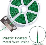 KINGLAKE 50m Garden Wire Ties Green Plant Ties with Cutter Soft Twist view 2