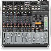 Behringer XENYX QX1222USB Premium 16-Input 2/2-Bus Mixer with XENYX Mic Preamps and Compressors, Klark Teknik Multi-FX Processor, Wireless Option and USB/Audio Interface