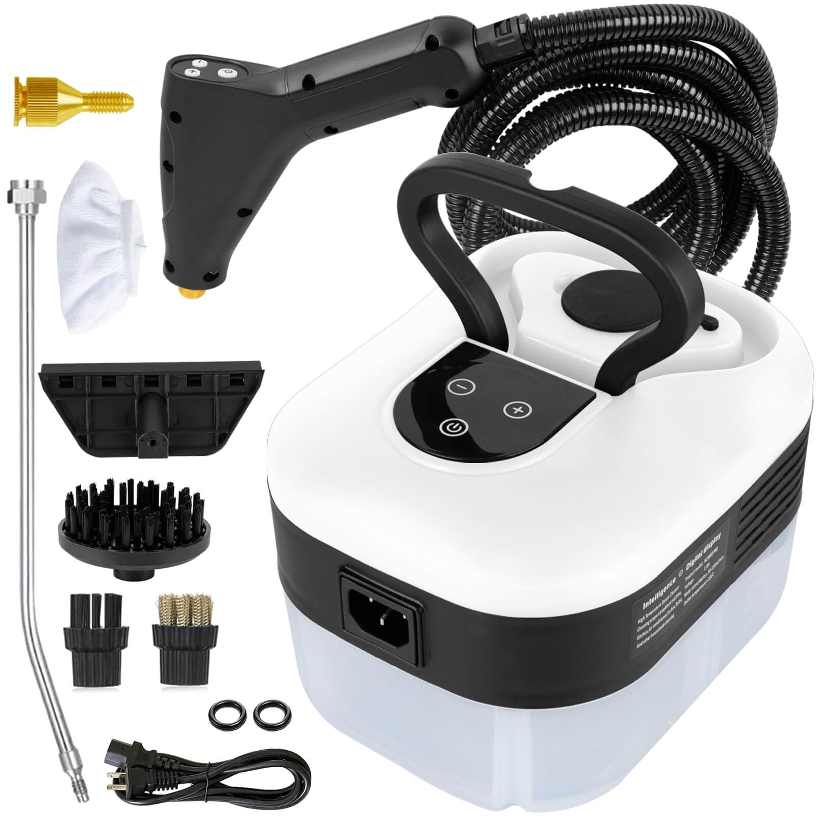 Photo 1 of 1200ml Handheld Steam Cleaners,Pressurized Multi-Surface Steam Cleaner with 5pcs Accessories,for Home Upholstery Car Floor Window Grime Grease Grout and Tile (White-1200ml)