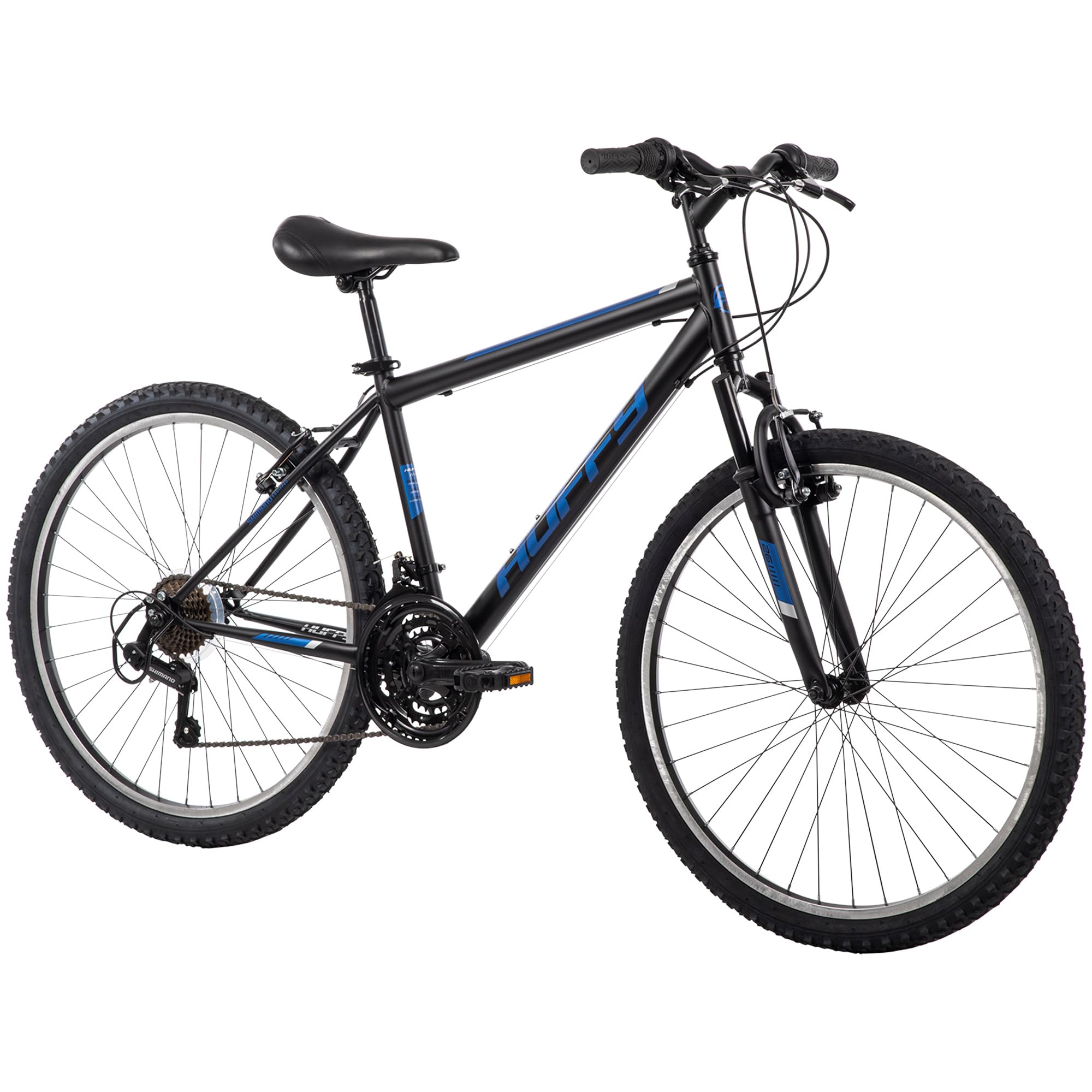 Photo 1 of Huffy Stone Mountain Mens 26 Inch Mountain Bike, Matte Black Frame, 21-Speed Shimano Twist Shifting, Front Suspension, Comfort Saddle | 20"/24"/26" Sizes, 6-21 Speeds, Dual Suspension Available |