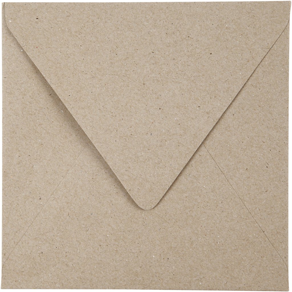 Creativ 20524 Recycled Envelopes, size 16x16 cm, 120 g, natural, 50x20pcs, Brown