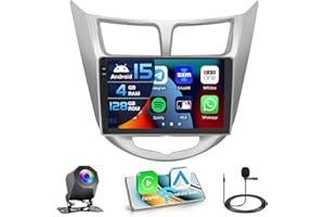 Inefala 4+128G Car Stereo for Hyundai Accent Verna Solaris 2010-2016 Radio CarPlay Android 15 9" Incell Touchscreen Android A
