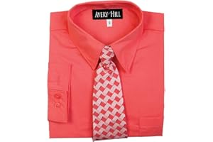 Avery Hill Boys Long Sleeve Dress Shirt with Windsor Tie