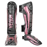 Venum Elite Shin Guards-Black/Pink/Gold - M