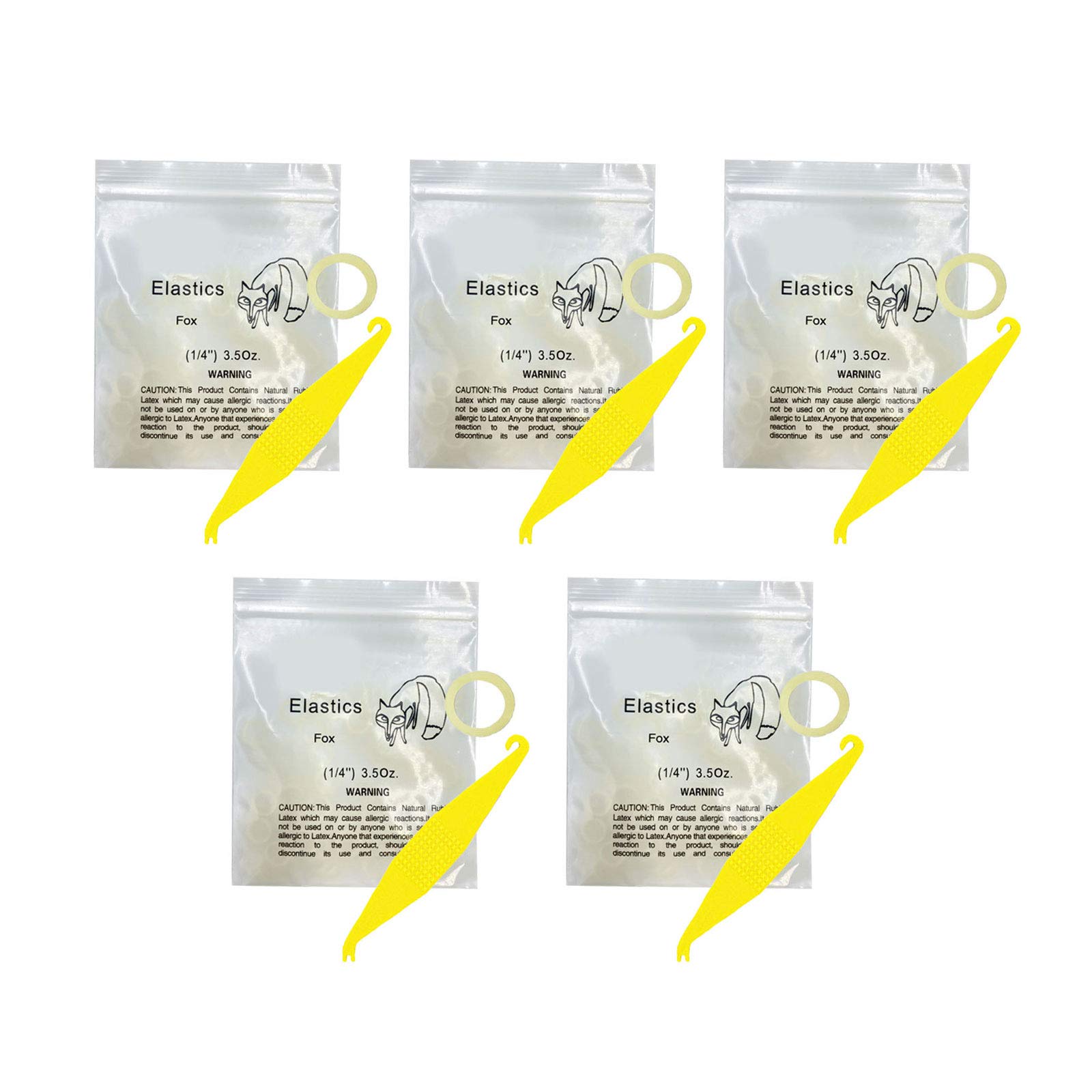 1/4 Inch Orthodontic Elastic Rubber Bands, 500 Pack Medium 3.5 Ounce Rubberbands Dreadlocks Hair Braids Fix Tooth Gap, 5 Pack Elastic Placer for Braces