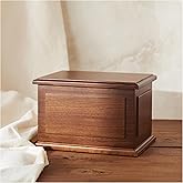 Aspen Studio Walnut Wooden Urn for Adult Human Cremation Ashes Handcrafted Decorative Urns Wooden Urn