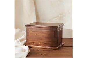 Aspen Studio Walnut Wooden Urn Wooden Urn for Cremation Handcrafted Solid Wood Urn for Adult Human Decorative Urns Wooden Urn