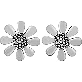 AeraVida Simple Versatile Daisy Flowers .925 Sterling Silver Stud Classic Floral Earrings