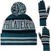 Vintage Classic Skull Cap Beanie Hat Cuffed Winter Hat Knit Comes with Warm Gloves Gifts for Men Women Fans