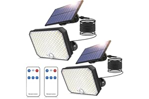 TANBABY 2 Pack Ultra Outdoor Solar Lights, 4000LM Motion Sensor Solar Flood Lights with Remote Control - IPX5 Waterproof Security Lights Ultra Dusk to Dawn Solar Lighting for Outside Patio Garage