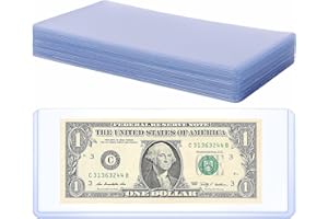 Ettonsun 20 Pcs Enlarged Thickened Dollar Bill Holder Sleeves Top-Insert Currency Holder for Bills Transparent PVC Dollar Bill Protector Money Sleeve for Bills Banknotes Money Case