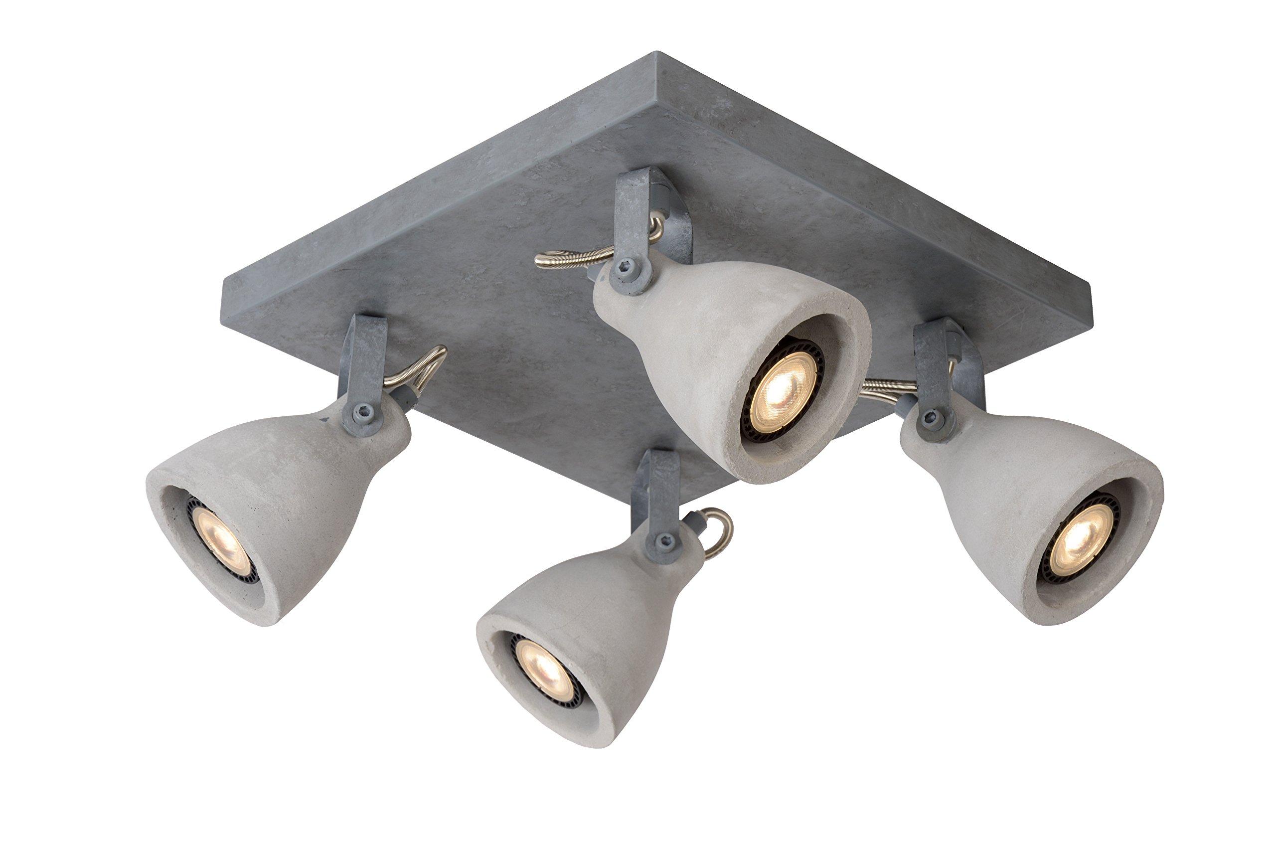 Lucide CONCRI-LED - Ceiling Spotlight - Ø 9 cm - LED Dim. - GU10 - 4x5W 3000K - Grey