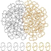 UNICRAFTALE 60Pcs 2 Colors S-Hook Clasps 304 Stainless Steel Necklace Clasp Connectors Metal S Hooks Clasps for Necklace Bracelet Jewelry Making and DIY Crafts 12mm Long