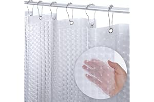 LiBa Waterproof PEVA 8G Shower Curtain, Plastic for Shower Stall, Bathtubs, Heavy Duty Bathroom Shower Curtain, Weighted Magnets,Rustproof Grommets - 3D Cat Eyes Pattern, 72x72