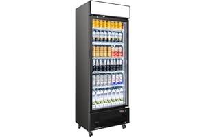 BINGERMA Commercial Beverage Refrigerator 15 Cu.ft. with Glass Door Display Merchandiser Fridge ETL Drink Cooler for Bars,Restaurants, Convenience Stores, Supermarkets and Offices