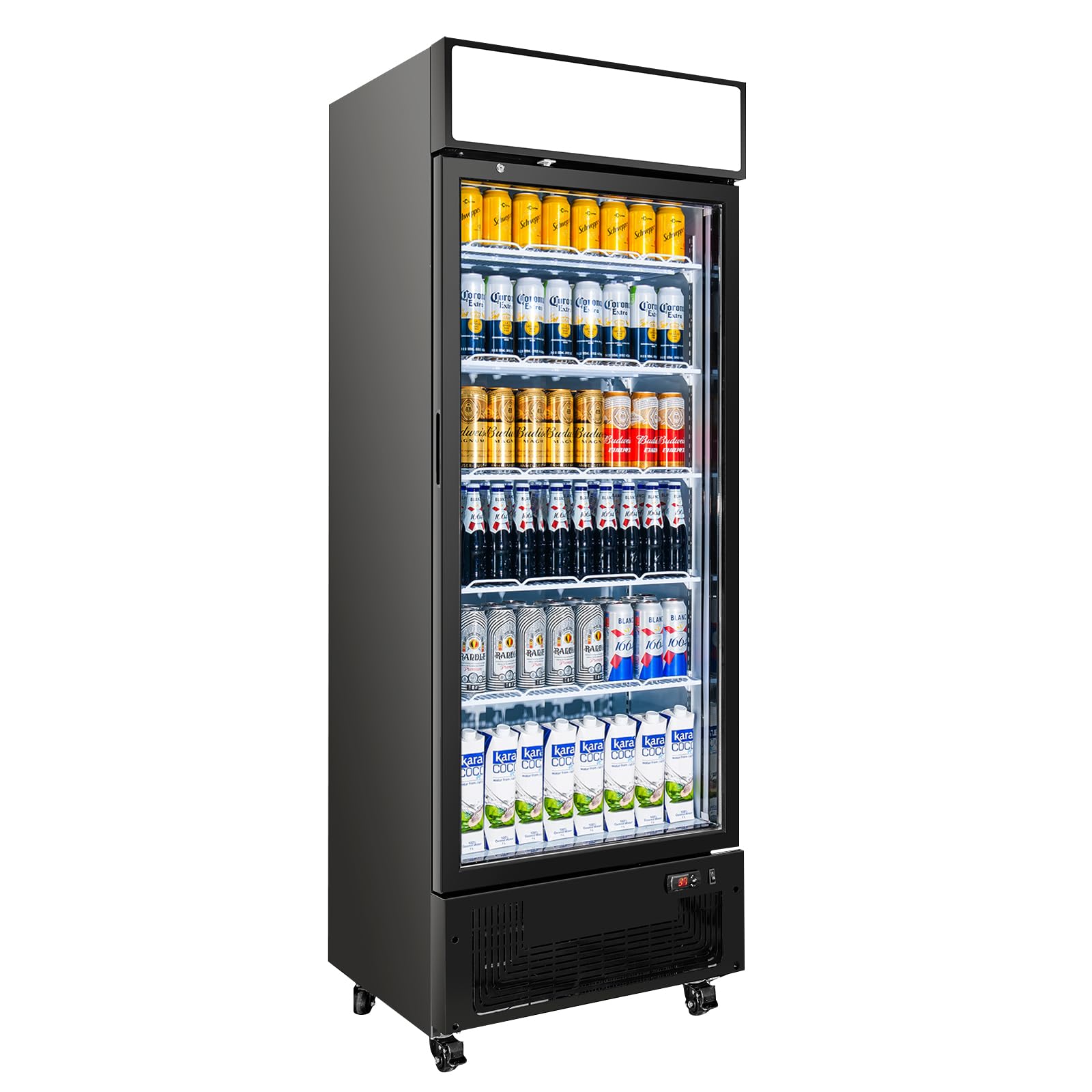 Photo 1 of ***MINOR DAMAGE / DENTS***BINGERMA Commercial Beverage Refrigerator 15 Cu.ft. with Glass Door Display Merchandiser Fridge ETL Drink Cooler for Bars, Restaurants, Convenience Stores, Supermarkets and Offices